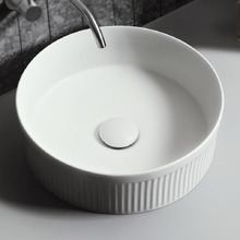 Cove 360mm Matte White Round Ceramic Above Counter Basin